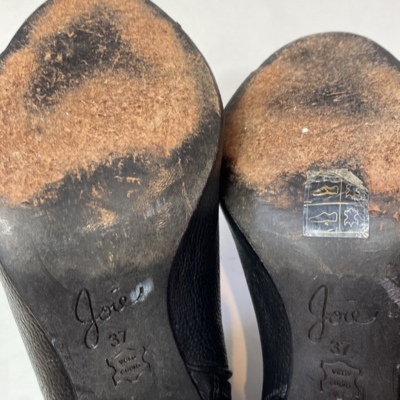 Joie Gwen black embossed leather open toe booties size 7 - Picture 9 of 10